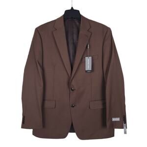 Michael Kors Men's Classic-Fit Stretch Wool Suit Jacket Brugue Solid 44L NWT